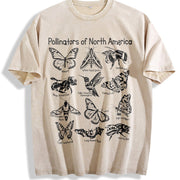 Pollinators of North America Vintage Washed T-Shirt in Beige