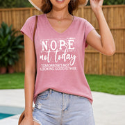 Patterned Vest Nope Not Today Tomorrow's Not Looking Good Women's Color Cotton Tank Top in Pink
