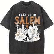 Take Me to Salem Vintage Washed T-Shirt in Black