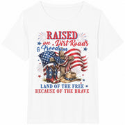 Raised on Dirt Road and Freedom Png Cotton T-Shirt in White