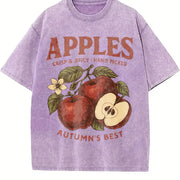 Apples Autumn's Best Vintage Washed T-Shirt in Purple