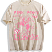 Chappell Roan Pink Pony Club Midwest Princess Tour vintage washed oversized T-shirt in Beige
