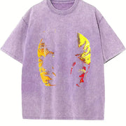 Mummy Grunge Y2k Emo Scene Tapout Goth Amity Affliction Vintage Washed T-Shirt in Purple
