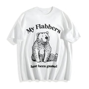 Flabbergasted Bear Cotton T-Shirt in White