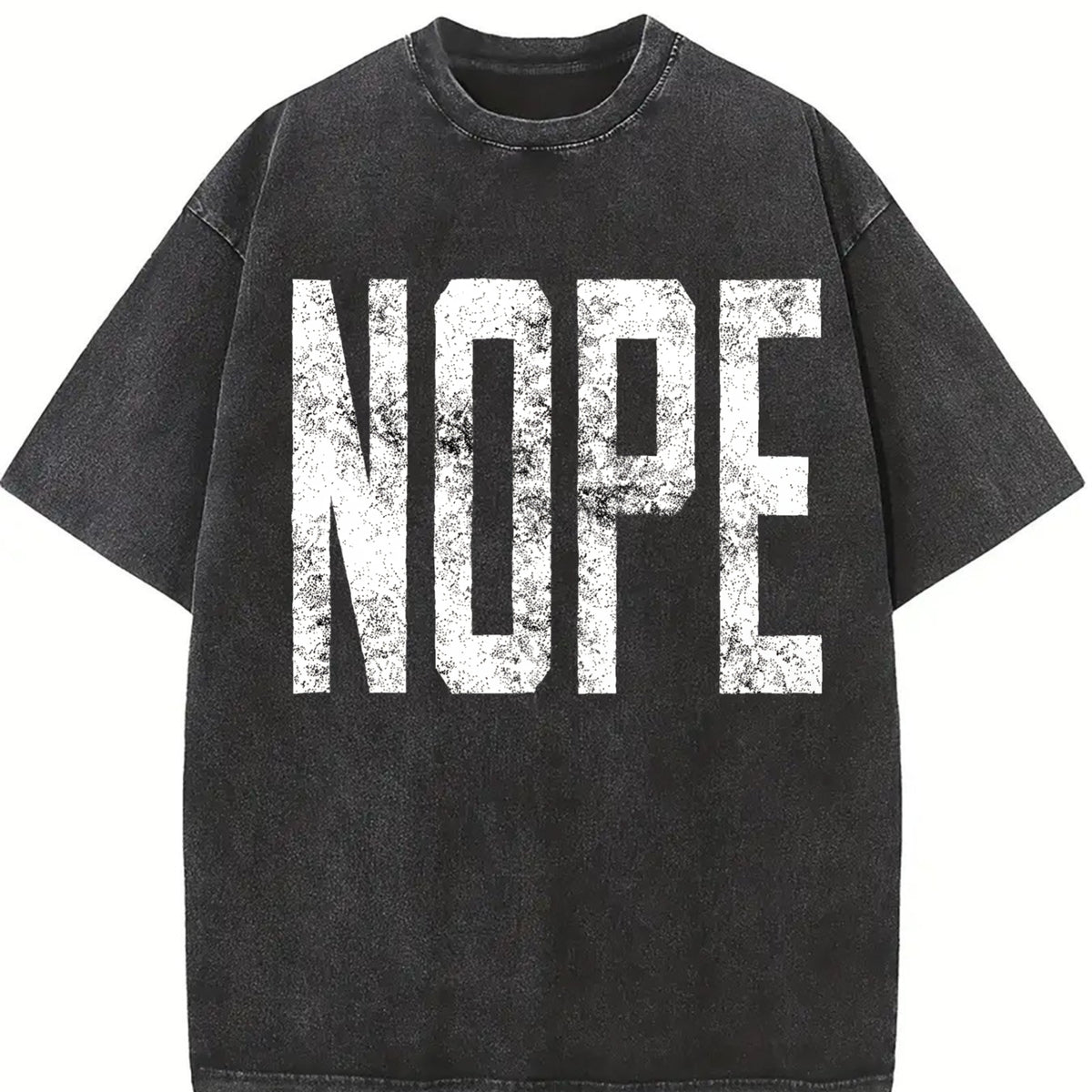 Nope Not Today Sarcasm Humor Joke Gag for Adult Cute Vintage Washed T-Shirt in Black