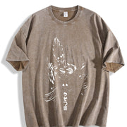 Retro Heavy Limited Gon Hunter X Hunter Anime Manga vintage washed oversized T-shirt in Brown