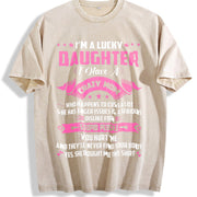 Lucky Daughter for Mom Vintage Washed T-Shirt in Beige