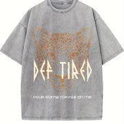 Coffee Tiger Vintage Washed T-Shirt in Gray