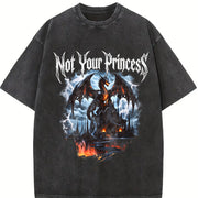 Not Your Princess 90s Vintage Washed T-Shirt in Black