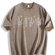 ® Lavender 90s Retro Y2k Flower Lovers Vintage Washed T-Shirt in Brown