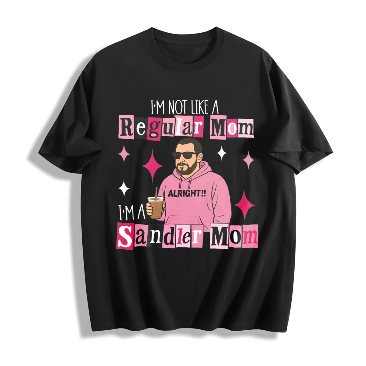 I'm Not a Regular Mom Cotton T-Shirt in Black