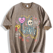Heavy Distressed Anti-wax with a End Vintage Washed T-Shirt in Brown