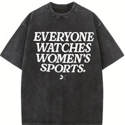Everyone Watches Sports vintage washed oversized T-shirt in Black