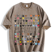 Support Autism Awareness for Inclusion Advocates Vintage Washed T-Shirt in Brown