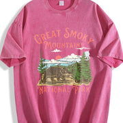 1pc Yanshan Vintage Washed T-Shirt in Red