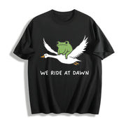 We Ride at Dawn Frog and Goose Cotton T-Shirt in Black