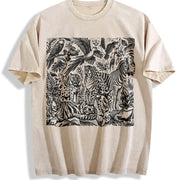 Retro 90s Rainforest Vintage Washed T-Shirt in Beige