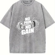 No Pain No Gain Vintage Washed T-Shirt in Gray