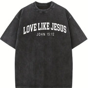 Love Like Jesus vintage washed oversized T-shirt in Black