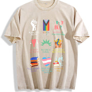 Big Fan of Human Rights! # AbolishIce # IceOut # Vintage Washed T-Shirt in Beige