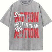 Motivational Quote and Shorts Set Vintage Washed T-Shirt in Gray