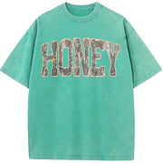 Retro Camo Western Camouflage Western Concert vintage washed oversized T-shirt in Blue