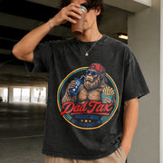 Dad Tax Fathers Day Vintage Washed T-Shirt in Black