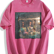Glam Dolls in a Car Vintage Washed T-Shirt in Red