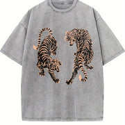 Tiger Blouse Vintage Washed T-Shirt in Gray