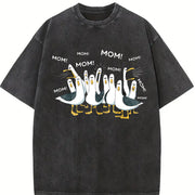 Mom Mom Mom Vintage Washed T-Shirt in Black