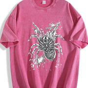 Spider 90s Retro ® Grunge Tarantula Y2k Vintage Washed T-Shirt in Red
