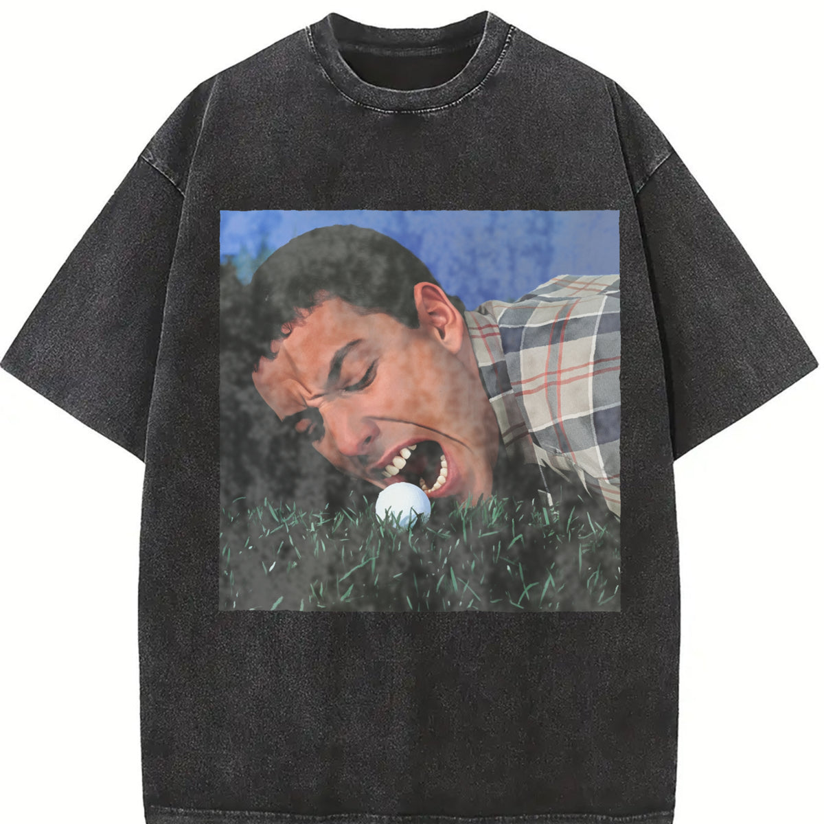 Happy Gilmore Golf Comedy vintage washed oversized T-shirt in Black