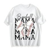 Baseball Mama Coquette Bow Cotton T-Shirt in White