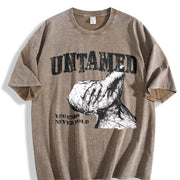 Untamed Legends Never Fold Vintage Washed T-Shirt in Brown