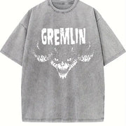 For Formal Urban Distressed Enthusiasts Vintage Washed T-Shirt in Gray