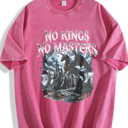 No Kings No Masters 90s Vintage Washed T-Shirt in Red