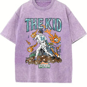 Heavy Batik Baseball Legend Vintage Washed T-Shirt in Purple