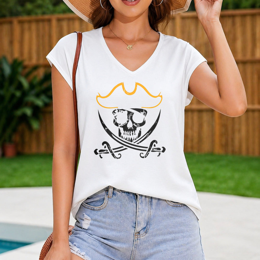 Pirate Sleeveless Tank Women's Color Cotton Tank Top in White