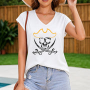 Pirate Sleeveless Tank Women's Color Cotton Tank Top in White