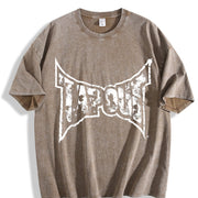 Y2k Tapout Skull ( ) Amity Affliction Tapout Mma Elite Vintage Washed T-Shirt in Brown