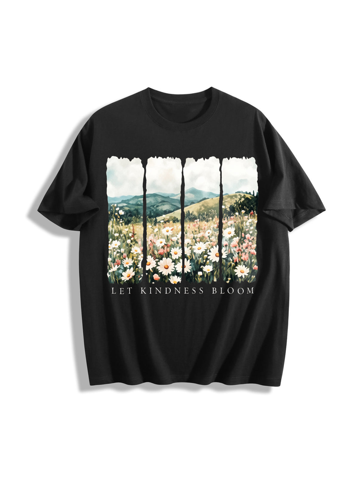 ColorsLet Kindness Bloom Cotton T-Shirt in Black