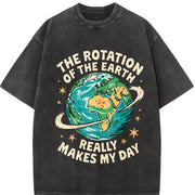 The Rotation of the Earth Really Makes My Day Vintage Washed T-Shirt in Black