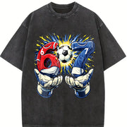 67 Soccer Goalkeeper Vintage Washed T-Shirt in Black