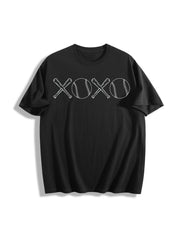Baseball XOXO Baseball Fan Cotton T-Shirt in Black