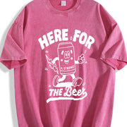 1 Pcs Heavy Adorable Vintage Washed T-Shirt in Red