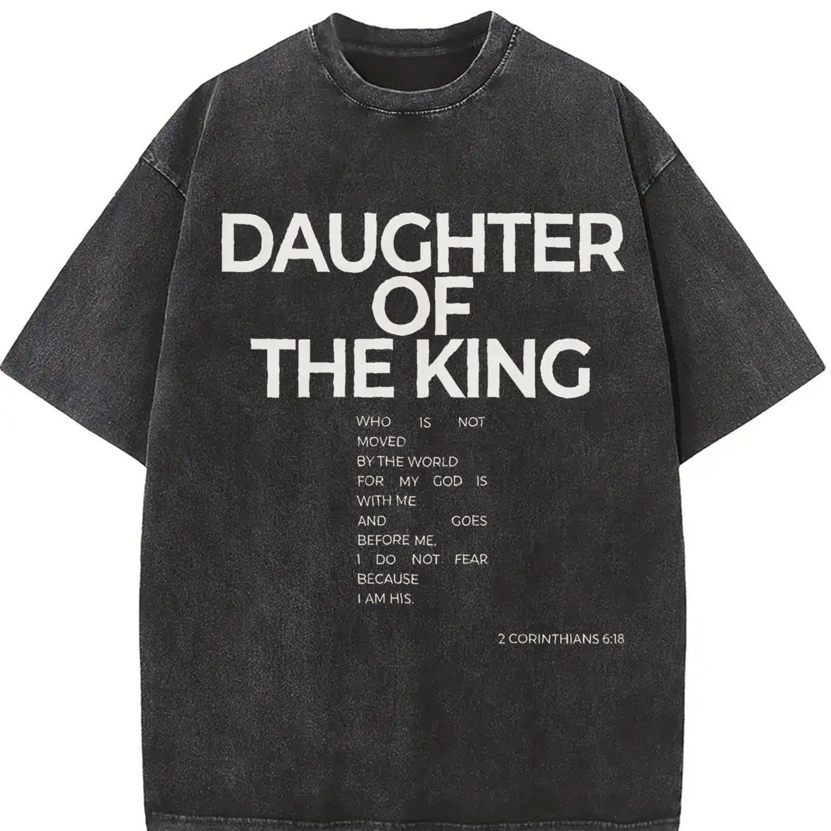 Daughter of the King Christian vintage washed oversized T-shirt in Black