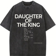 Daughter of the King Christian vintage washed oversized T-shirt in Black