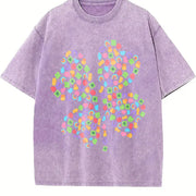 Lucky Charms Four-Leaf Clover vintage washed oversized T-shirt in Purple