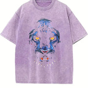 Black Panther Animal Chadwick Forever Tribute vintage washed oversized T-shirt in Purple