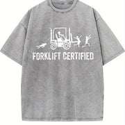 Forklift Certified Vintage Washed T-Shirt in Gray